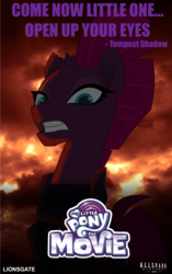Size: 1483x2360 | Tagged: safe, artist:ejlightning007arts, tempest shadow, g4, my little pony: the movie, broken horn, horn, movie poster, open up your eyes