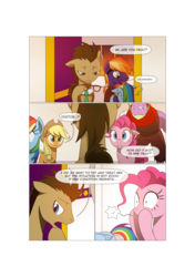 Size: 3541x5016 | Tagged: safe, artist:gashiboka, applejack, doctor whooves, pinkie pie, rainbow dash, spike, time turner, oc, dragon, pony, comic:recall the time of no return, g4, comic, this will not end well