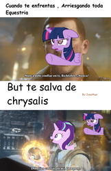 Size: 1336x2060 | Tagged: safe, edit, starlight glimmer, twilight sparkle, g4, call of duty, call of duty zombies, call of duty: black ops 3, der eisendrache, edward richtofen, meme, spanish, tank dempsey, text edit