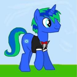 Size: 768x769 | Tagged: artist needed, safe, oc, oc only, oc:ian nevla, pony, unicorn, clothes, male, tuxedo