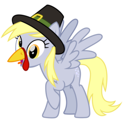 Size: 3000x3000 | Tagged: safe, artist:cheezedoodle96, derpy hooves, pegasus, pony, turkey, g4, .svg available, female, hat, high res, holiday, mare, pilgrim hat, raised hoof, simple background, solo, spread wings, svg, thanksgiving, tongue out, transparent background, vector, wings