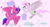 Size: 5920x3168 | Tagged: safe, artist:glitterstar2000, oc, oc only, oc:beryl (discoshy), oc:melody aurora, alicorn, hybrid, pony, alicorn oc, feather, interspecies offspring, magic, offspring, parent:discord, parent:flash sentry, parent:fluttershy, parent:twilight sparkle, parents:discoshy, parents:flashlight, pillow, pillow fight