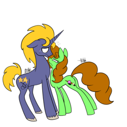 Size: 2000x2000 | Tagged: safe, artist:chelseawest, oc, oc only, oc:painted petal, oc:star chaser, earth pony, pony, unicorn, female, high res, male, mare, simple background, stallion, transparent background