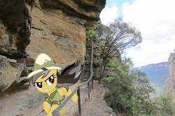 Size: 1600x1062 | Tagged: safe, artist:didgereethebrony, daring do, g4, abandoned, abandoned track, australia, blue mountains, cliffs, irl, katoomba, photo, ponies in real life, solo, valley