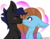 Size: 700x551 | Tagged: safe, artist:lilygarent, oc, oc only, pegasus, pony, blushing, boop, female, male, mare, noseboop, stallion