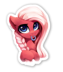 Size: 2000x2300 | Tagged: safe, artist:inowiseei, oc, oc only, oc:katie (freeedon), pony, braid, braiding, bust, female, gift art, hairband, high res, looking at you, mare, mouth hold, portrait, simple background, solo, transparent background