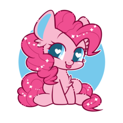 Size: 800x800 | Tagged: safe, artist:snow angel, pinkie pie, earth pony, pony, g4, chibi, cute, diapinkes, female, heart eyes, smiling, solo, weapons-grade cute, wingding eyes