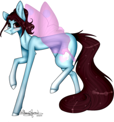 Size: 667x713 | Tagged: safe, artist:ohflaming-rainbow, oc, oc only, oc:lucy, earth pony, pony, butterfly wings, female, mare, simple background, solo, transparent background