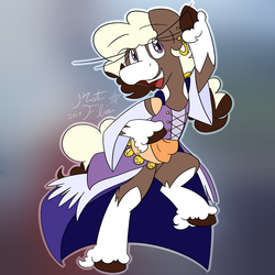 Size: 2000x2000 | Tagged: safe, artist:rosexknight, oc, oc only, oc:talaitha, gypsy vanner, semi-anthro, bell, clothes, dancing, detached sleeves, dress, ear piercing, earring, high res, jewelry, multicolored hair, multicolored mane, multicolored tail, piercing, purple eyes, romani, sash, solo, unshorn fetlocks