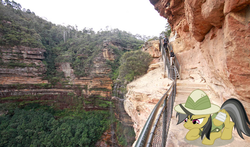Size: 762x449 | Tagged: safe, artist:didgereethebrony, daring do, human, g4, cliff, irl, photo, ponies in real life, solo, valley, wentworth falls
