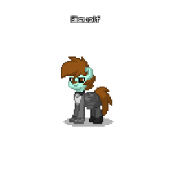 Size: 400x400 | Tagged: safe, oc, oc only, oc:eiswolf, pony, wolf, pony town, clothes, furry, gloves, solo