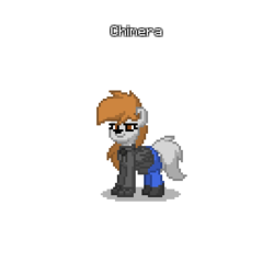 Size: 400x400 | Tagged: safe, oc, oc only, oc:chimera (furry), coyote, pony, pony town, clothes, gloves, long hair, non-mlp oc, solo