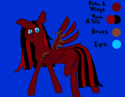 Size: 2200x1700 | Tagged: safe, artist:2tailedderpy, oc, oc only, oc:yasha, pegasus, pony, blue eyes, ear fluff, red and black oc, reference sheet, simple background, solo, steampunk, straight hair, wings
