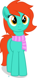 Size: 1400x2903 | Tagged: safe, artist:arifproject, oc, oc only, oc:sparkle meadows, earth pony, pony, 2018 community collab, derpibooru community collaboration, clothes, female, looking at you, mare, scarf, simple background, standing, transparent background, vector