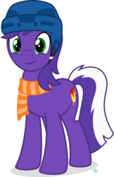 Size: 1800x2770 | Tagged: safe, artist:arifproject, oc, oc only, oc:proudy hooves, earth pony, pony, 2018 community collab, derpibooru community collaboration, clothes, helmet, hockey helmet, male, scarf, simple background, stallion, transparent background, vector