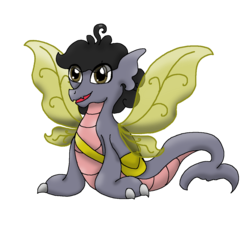 Size: 1272x1200 | Tagged: safe, artist:pokecure123, oc, oc only, oc:pokecure123, dragon, fairy, 2018 community collab, derpibooru community collaboration, male, simple background, solo, transparent background