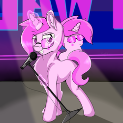 Size: 3000x3000 | Tagged: safe, artist:saralien, oc, oc only, pony, unicorn, duo, glasses, high res