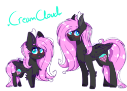 Size: 4200x3000 | Tagged: safe, artist:honeybbear, oc, oc only, oc:cream cloud, pegasus, pony, chibi, female, high res, mare, self ponidox, simple background, transparent background