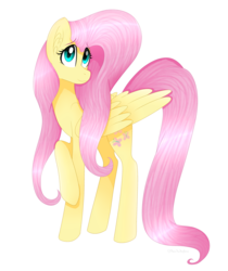 Size: 2336x2785 | Tagged: safe, artist:cosmiickatie, fluttershy, pegasus, pony, g4, female, high res, mare, simple background, smiling, solo, transparent background