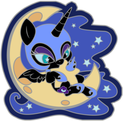 Size: 3276x3220 | Tagged: source needed, safe, artist:jadedjynx, nightmare moon, g4, adorkable, chibi, cute, dork, female, filly, high res, jewelry, mare, moon, moonabetes, nightmare woon, nom, solo, starry eyes, stars, tangible heavenly object, wingding eyes