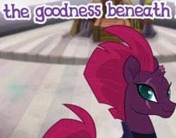 Size: 265x209 | Tagged: safe, gameloft, fizzlepop berrytwist, tempest shadow, g4, my little pony: the movie, cropped, eye scar, meme, scar, wow! glimmer