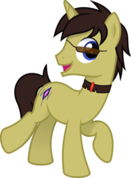 Size: 6400x8687 | Tagged: safe, artist:parclytaxel, oc, oc only, oc:psy key, pony, unicorn, 2018 community collab, derpibooru community collaboration, .svg available, absurd resolution, collar, commission, looking at you, male, raised hoof, raised leg, shading, simple background, smiling, solo, stallion, sunglasses, transparent background, vector