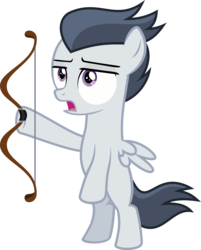 Size: 4023x5008 | Tagged: safe, artist:sollace, rumble, pegasus, pony, g4, marks and recreation, .svg available, absurd resolution, bipedal, bow, colt, hoof hold, how do hooves work?, male, show accurate, simple background, solo, transparent background, vector