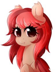 Size: 2246x2882 | Tagged: safe, artist:fluffymaiden, oc, oc only, oc:lychee swirl, bat pony, pony, bat pony oc, fangs, female, high res, mare, simple background, smiling, solo