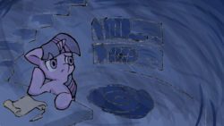 Size: 1280x720 | Tagged: safe, artist:hgdb, twilight sparkle, g4, blue background, moody, night, sad, scared, simple background