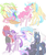Size: 1000x1200 | Tagged: safe, artist:creeate97, captain celaeno, fizzlepop berrytwist, pinkie pie, princess luna, princess skystar, queen novo, rainbow dash, tempest shadow, twilight sparkle, alicorn, classical hippogriff, earth pony, hippogriff, pegasus, pony, unicorn, anthro, g4, my little pony: the movie, anthro with ponies, blushing, boop, broken horn, celaenodash, dialogue, ear piercing, earring, eye scar, female, flower, flower in hair, heart, horn, jewelry, kissing, lesbian, lunovo, mare, noseboop, piercing, raised hoof, scar, ship:skypie, ship:tempestlight, shipping, simple background, speech, twilight sparkle (alicorn), white background