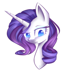 Size: 1600x1706 | Tagged: safe, artist:snowbunny0820, rarity, pony, unicorn, g4, bust, female, looking down, mare, portrait, raised eyebrow, simple background, solo, transparent background