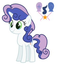 Size: 1500x1532 | Tagged: safe, artist:theapplebeauty, oc, oc only, pony, unicorn, crack ship offspring, female, filly, multicolored iris, offspring, parent:party favor, parent:sweetie belle, solo