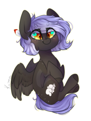 Size: 806x1073 | Tagged: safe, artist:skimea, oc, oc only, oc:cloudy night, pegasus, pony, chibi, female, mare, simple background, solo, transparent background