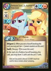 Size: 300x419 | Tagged: safe, edit, edited screencap, screencap, applejack, rainbow dash, earth pony, pony, g4, the saddle row review, ccg, female, hoofbump, mare