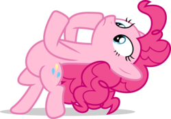 Size: 7000x4873 | Tagged: safe, artist:luckreza8, pinkie pie, earth pony, pony, g4, shadow play, absurd resolution, bipedal, contortion, female, limbo, mare, simple background, solo, transparent background, vector
