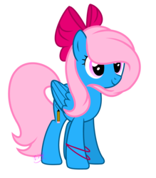 Size: 3808x4352 | Tagged: safe, artist:101xsplattyx101, oc, oc only, oc:art blossom, pegasus, pony, absurd resolution, bow, female, mare, simple background, solo, tail bow, transparent background