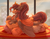 Size: 2500x1940 | Tagged: safe, artist:nightskrill, oc, oc only, oc:shadowgale, hybrid, original species, blanket, blushing, carpet, chest fluff, crown, ear fluff, female, fluffy, jewelry, looking at you, mare, pillow, regalia, solo, window, wings, yellow eyes