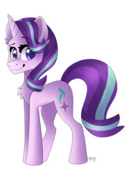 Size: 2400x3200 | Tagged: safe, artist:spindlespice, starlight glimmer, pony, unicorn, g4, chest fluff, female, high res, mare, raised eyebrow, simple background, smiling, solo, transparent background