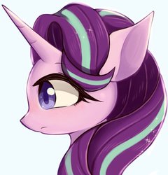 Size: 624x649 | Tagged: dead source, safe, artist:91o42, starlight glimmer, pony, unicorn, g4, bust, cute, female, glimmerbetes, mare, simple background, solo, white background