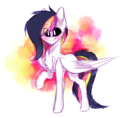 Size: 1731x1615 | Tagged: safe, artist:huirou, oc, oc only, oc:red, pegasus, pony, black sclera, solo