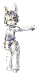 Size: 459x822 | Tagged: safe, artist:ferrettea, oc, oc only, oc:olive fur, bipedal, foal, sketch, solo