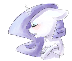 Size: 700x593 | Tagged: safe, artist:ferrettea, rarity, g4, crossed hooves, female, solo