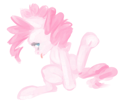 Size: 1280x1081 | Tagged: safe, artist:ferrettea, pinkie pie, g4, female, sitting, solo, tongue out