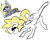 Size: 570x466 | Tagged: safe, artist:ferrettea, derpy hooves, surprise, g4, bucking, eyepatch