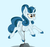 Size: 2055x1945 | Tagged: safe, artist:paskanaakka, derpibooru exclusive, oc, oc only, oc:cerulean swirls, pony, unicorn, blue background, chest fluff, colored hooves, ear fluff, female, floating, mare, rock, rope, scrunchy face, simple background, solo, unamused, unshorn fetlocks