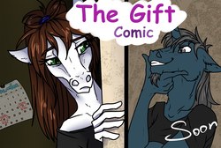 Size: 1200x808 | Tagged: safe, artist:sunny way, oc, oc only, oc:steven saidon, oc:sunny way, pegasus, unicorn, anthro, comic:the gift comic, rcf community, calendar, hoers, soon