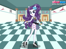 Size: 800x600 | Tagged: safe, artist:user15432, rarity, human, equestria girls, g4, my little pony equestria girls: friendship games, bracelet, clothes, hairpin, high heels, jewelry, ponied up, pony ears, school outfit, school spirit, school uniform, shoes, solo, starsue, wondercolts