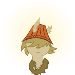 Size: 3786x3811 | Tagged: safe, artist:plone, oc, oc only, oc:lamp, mothpony, original species, hat, high res, lampshade, lampshade hat, simple background, solo, transparent background, vector
