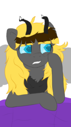 Size: 1440x2560 | Tagged: safe, artist:codras, oc, oc only, oc:hexferry, mothpony, original species, bags under eyes, female, mare, scared, simple background, solo, transparent background
