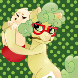 Size: 2000x2000 | Tagged: safe, artist:kiwiscribbles, oc, oc only, oc:kiwi scribbles, dog, animal, curly hair, glasses, high res